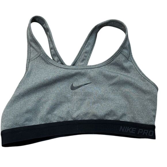 Nike Gray & Black Sports Bra - Picture 1 of 3